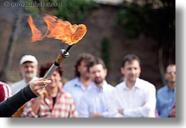 europe, flame, horizontal, italy, men, people, rome, torch, photograph