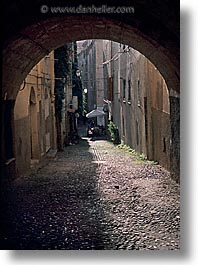 alghero, cobblestones, europe, italy, sardinia, streets, tunnel, vertical, photograph