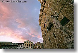 arts, clouds, david, europe, florence, horizontal, italy, sky, statues, stones, sunsets, tuscany, photograph