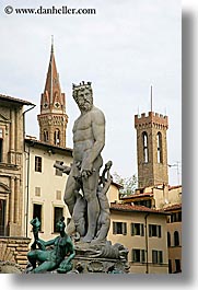 arts, europe, florence, italy, statues, stones, tuscany, vertical, zeus, photograph