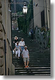 down, europe, florence, italy, men, people, stairs, tuscany, vertical, walking, photograph