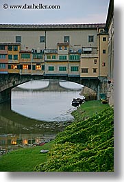 bridge, europe, florence, italy, lawn, ponte vecchio, rivers, tuscany, vertical, photograph