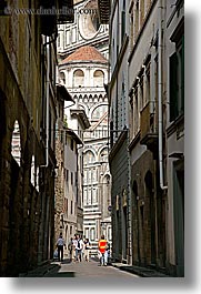 alleys, europe, florence, italy, pedestrians, streets, tuscany, vertical, walking, photograph