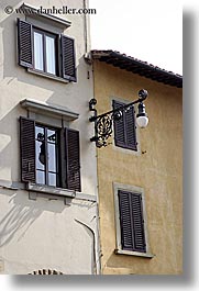 europe, florence, italy, lamp posts, tuscany, vertical, windows, photograph