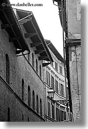 black and white, buildings, curved, europe, florence, italy, tuscany, vertical, windows, photograph
