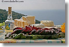 cheese, europe, foods, horizontal, italy, picnic, setting, tables, tuscany, vegetables, photograph