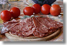 europe, foods, horizontal, italy, meats, tomatoes, tuscany, vegetables, photograph
