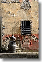 barred, barrels, europe, fattoria lavacchio, italy, towns, tuscany, vertical, windows, photograph