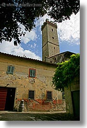 europe, fattoria lavacchio, italy, stones, towers, towns, tuscany, vertical, photograph