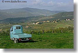 europe, fattoria lavacchio, horizontal, italy, threes, towns, trucks, tuscany, vineyards, wheels, photograph
