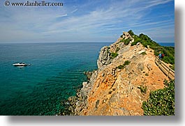 boats, europe, hiking, horizontal, isola giglio, italy, ocean, overlook, scenics, towns, tuscany, photograph