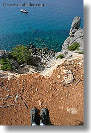 europe, feet, hiking, isola giglio, italy, overlook, scenics, towns, tuscany, vertical, photograph