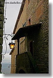 europe, italy, lamp posts, montalcino, towns, tuscany, vertical, windows, photograph