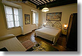 bedrooms, beds, europe, horizontal, hotel albergo giglio, hotels, italy, montalcino, slow exposure, teracotta, towns, tuscany, windows, photograph