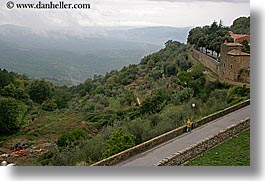 europe, horizontal, italy, landscapes, men, montalcino, roads, scenics, towns, tuscany, walk, walking, photograph