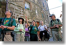 europe, horizontal, italy, looking, people, pitigliano, tourists, towns, tuscany, photograph