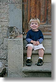 babies, boys, cats, childrens, europe, italy, jacks, poderi di coiano, toddlers, towns, tuscany, vertical, photograph