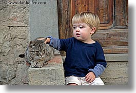 babies, boys, cats, childrens, europe, horizontal, italy, jacks, poderi di coiano, toddlers, towns, tuscany, photograph