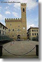 buildings, castles, europe, facades, fortress, italy, palace, scarperia, stones, towns, tuscany, vertical, photograph