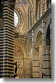 angels, arts, churches, europe, italy, pillars, religious, siena, statues, towns, tuscany, vertical, photograph
