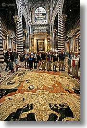arts, churches, europe, floors, inlaid, italy, marble, religious, siena, towns, tuscany, vertical, photograph