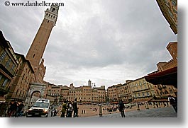 bell towers, cities, europe, horizontal, italy, siena, squares, towns, tuscany, photograph