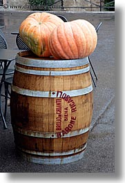 barrels, europe, fruits, italy, pumpkins, siena, towns, tuscany, vertical, woods, photograph