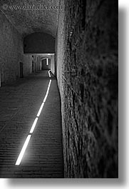 black and white, europe, floors, hallway, italy, lighted, siena, slow exposure, stones, towns, tuscany, vertical, photograph