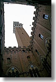bell towers, bricks, europe, italy, siena, towns, tuscany, vertical, photograph
