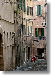 cobblestones, empty, europe, italy, narrow streets, siena, streets, towns, tuscany, vertical, photograph