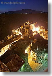 cityscapes, clock tower, europe, italy, long exposure, mountains, nite, sorano, towns, tuscany, vertical, photograph