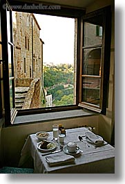 dining, europe, fortress, italy, sorano, tables, towns, tuscany, vertical, views, windows, photograph
