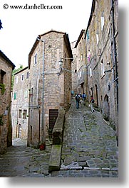 europe, italy, people, sorano, streets, towns, tuscany, vertical, walking, photograph