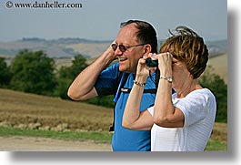 binoculars, couples, dale, europe, glasses, happy, horizontal, italy, jan, laugh, men, people, tourists, tuscany, womens, photograph