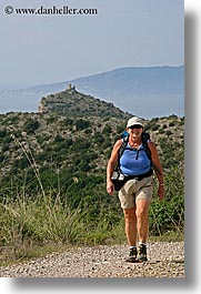 carol, europe, hiking, italy, larson, senior citizen, sunglasses, tourists, tuscany, vertical, womens, photograph