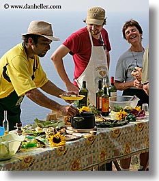ann, apron, europe, foods, happy, hats, italy, laugh, leaders, men, picnic, roberto, tourists, tuscany, vertical, william, womens, photograph