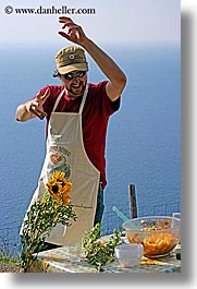 apron, dance, dancing, europe, foods, happy, hats, italy, leaders, men, picnic, roberto, sunglasses, tourists, tuscany, vertical, photograph