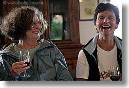 ann, dorothy, europe, glasses, happy, horizontal, italy, laugh, malutta, red wine, tourists, tuscany, wine glass, wines, womens, photograph