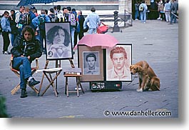 artists, dogs, europe, florence, horizontal, italy, tuscany, tuscany old, photograph
