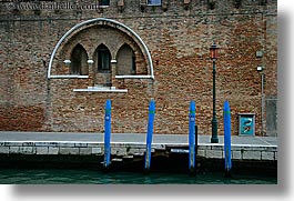 blues, canals, europe, horizontal, italy, poles, venecia, venezia, venice, photograph
