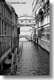 black and white, bridge, canals, europe, italy, sighs, venecia, venezia, venice, vertical, photograph