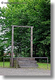 auschwitz, buildings, europe, for, gallows, hess, poland, prison, prison camp, structures, vertical, photograph