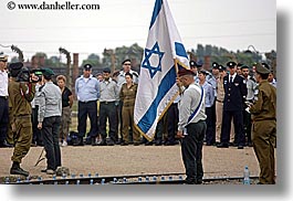 auschwitz, ceremony, europe, flags, horizontal, israeli, jewish, military, officer, poland, religious, photograph