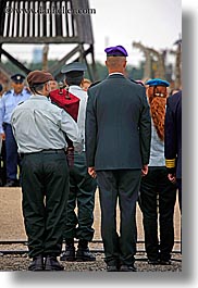 auschwitz, ceremony, europe, israeli, jewish, military, officer, poland, religious, vertical, photograph