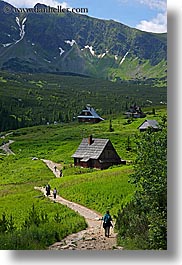 activities, europe, hikers, hiking, huts, mountains, nature, paths, poland, vertical, photograph