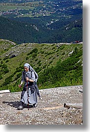 europe, hikers, hiking, nuns, poland, vertical, photograph