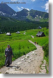 europe, hikers, hiking, nuns, poland, vertical, photograph