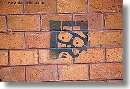 arts, bricks, europe, faces, horizontal, krakow, poland, stencil, photograph