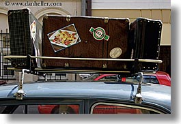 cars, europe, horizontal, krakow, luggage, poland, transportation, photograph