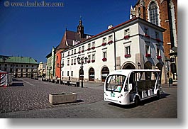 cars, europe, horizontal, krakow, poland, tourists, transportation, photograph